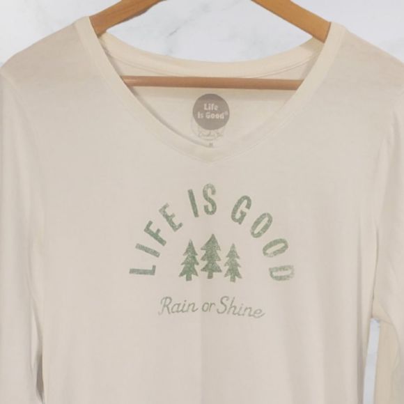 ☆Life is good☆ "Rain or Shine" Womens Long Sleeve Tee - Picture 2 of 8